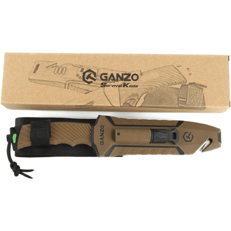 Ganzo G8012V2 - Survival Knife (Brown) - Ganzoknife