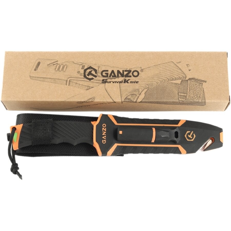 Ganzo G8012V2 - Survival Knife (Orange) - Ganzoknife
